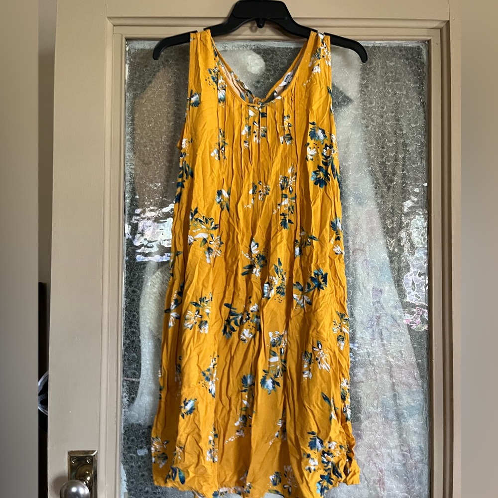 Yellow, floral dress